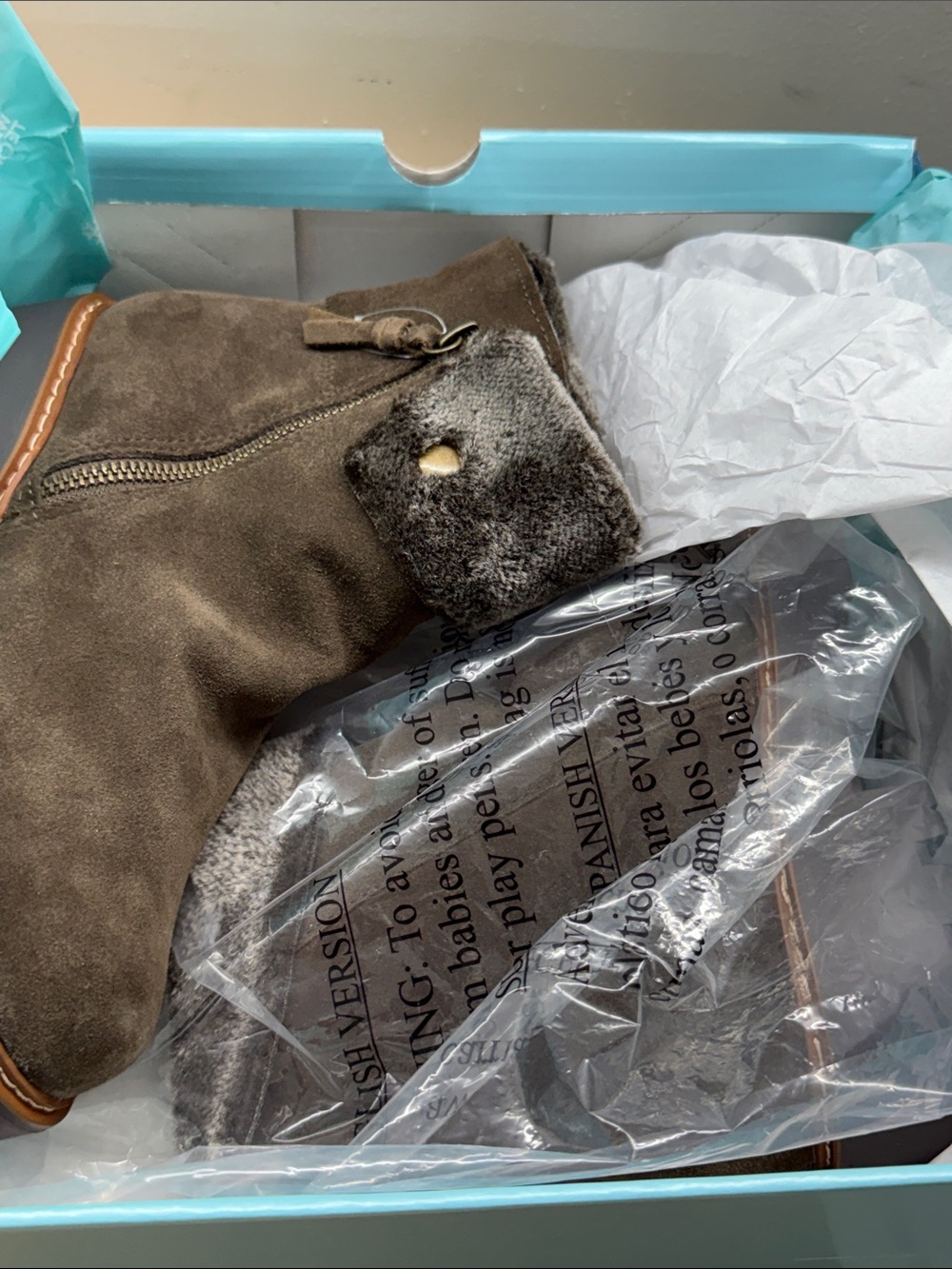 BareTraps WYOMING is Brown Suede Fleece-Cuff Lug Ankle Boot Woman’s Size 7 NWT - Picture 10 of 12